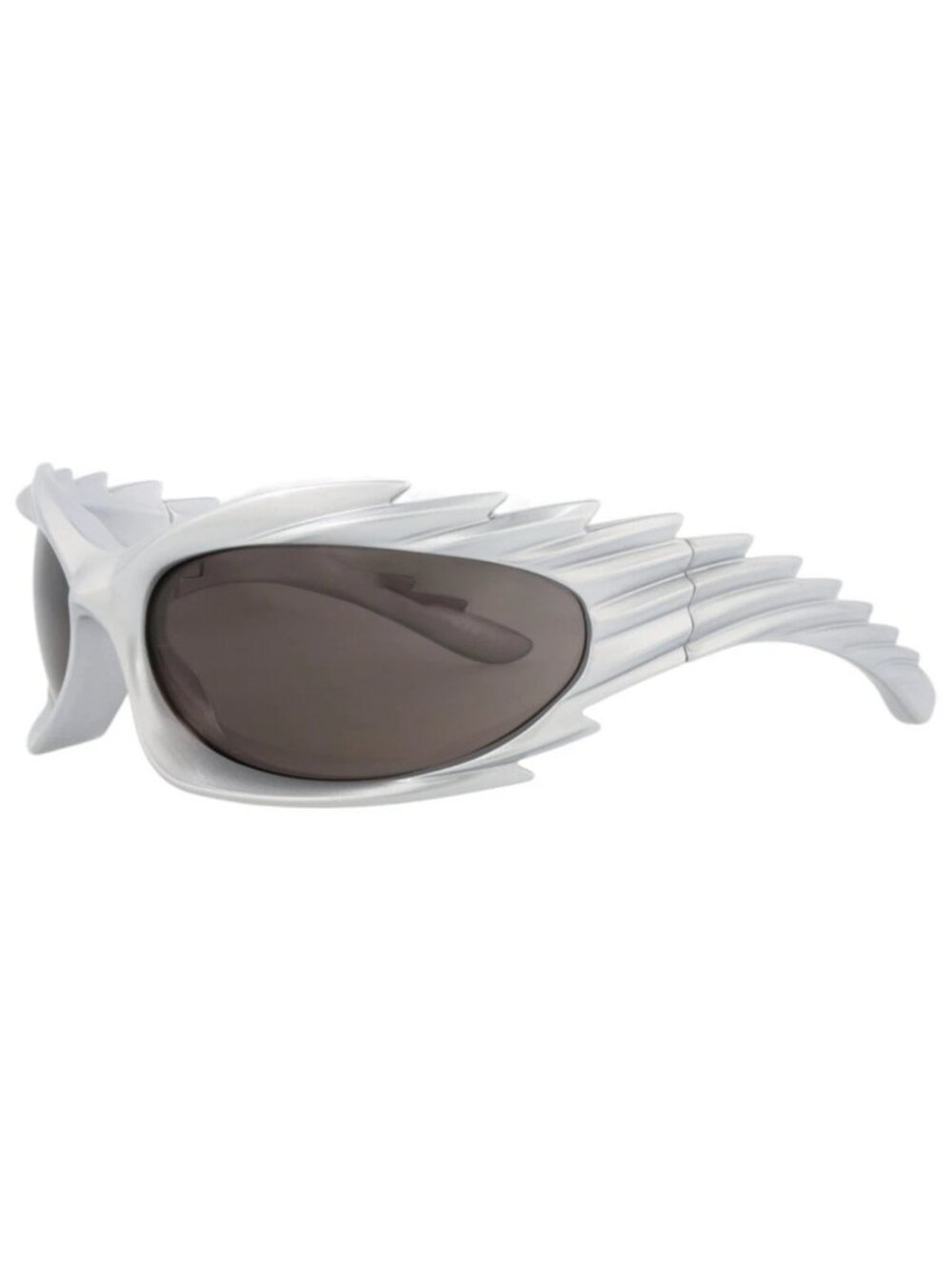 New Balenciaga Women's Sunglasses Shield Wrap Bio Injection Frame Unisex Silver